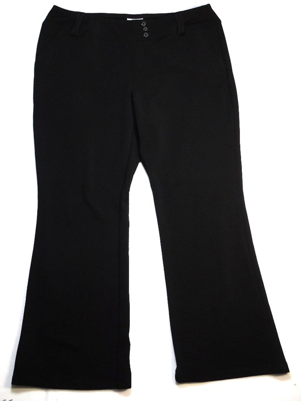 Joe B by Joe Benbasset Women's 2X Black Flared Leg Dress Pants Polyester Spandex